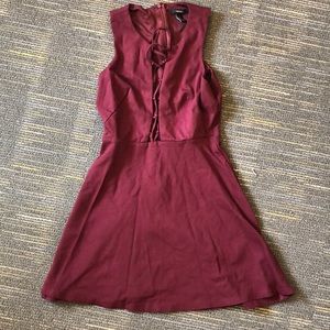 maroon cutout criss cross dress